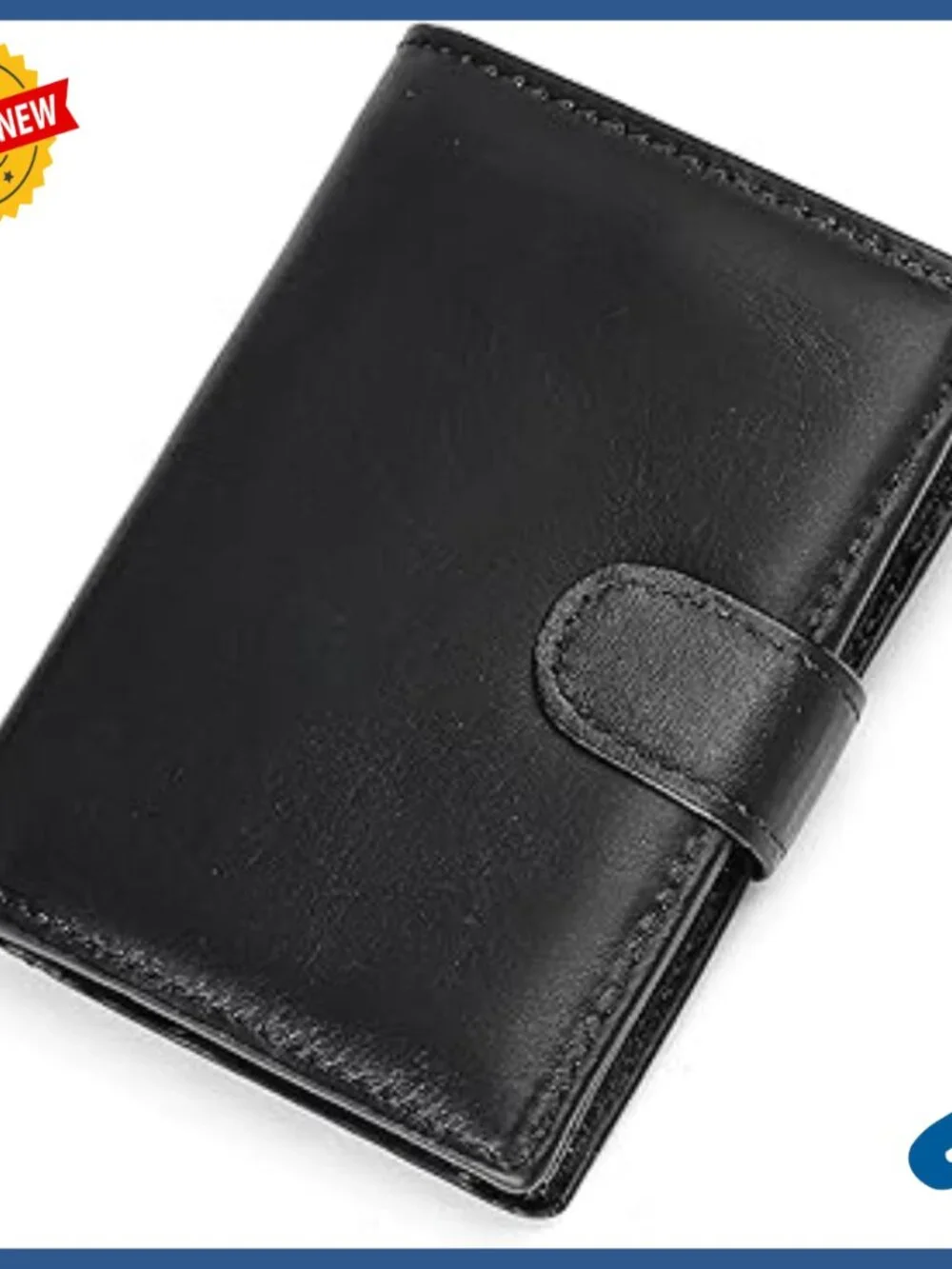 Genuine Leather Bifold Wallet with RFID Blocking and Coin Pocket